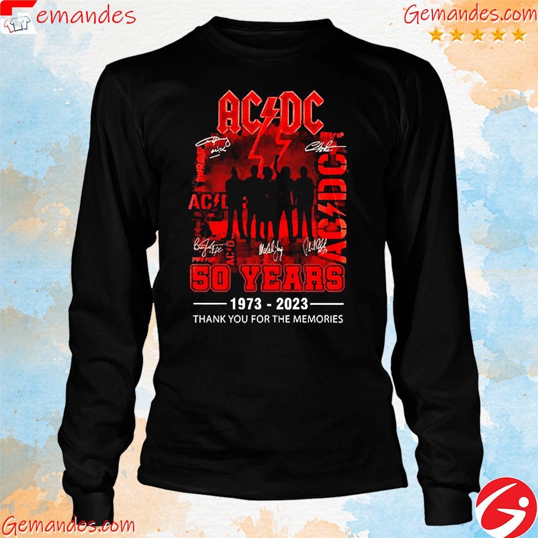 ACDC Band 50TH Anniversary 1973 -2023 thank you for the memories signature shirt longslevee.jpg