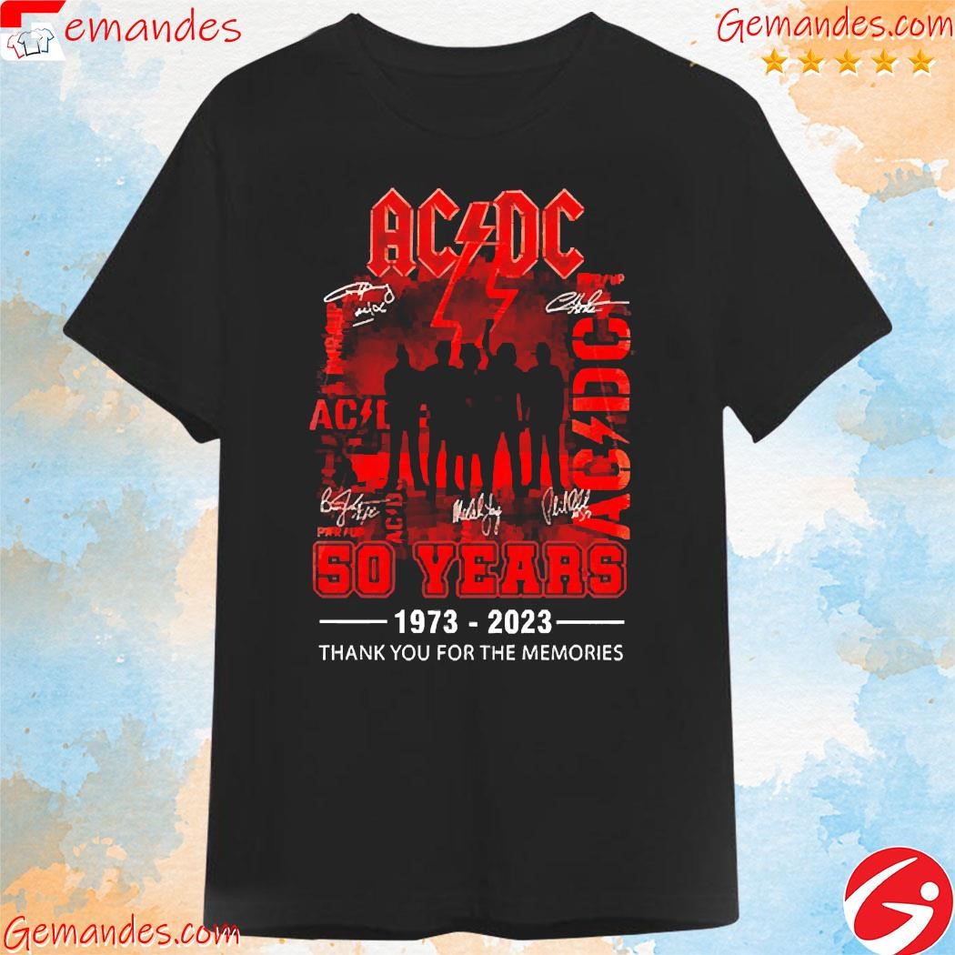 ACDC Band 50TH Anniversary 1973 -2023 thank you for the memories signature shirt