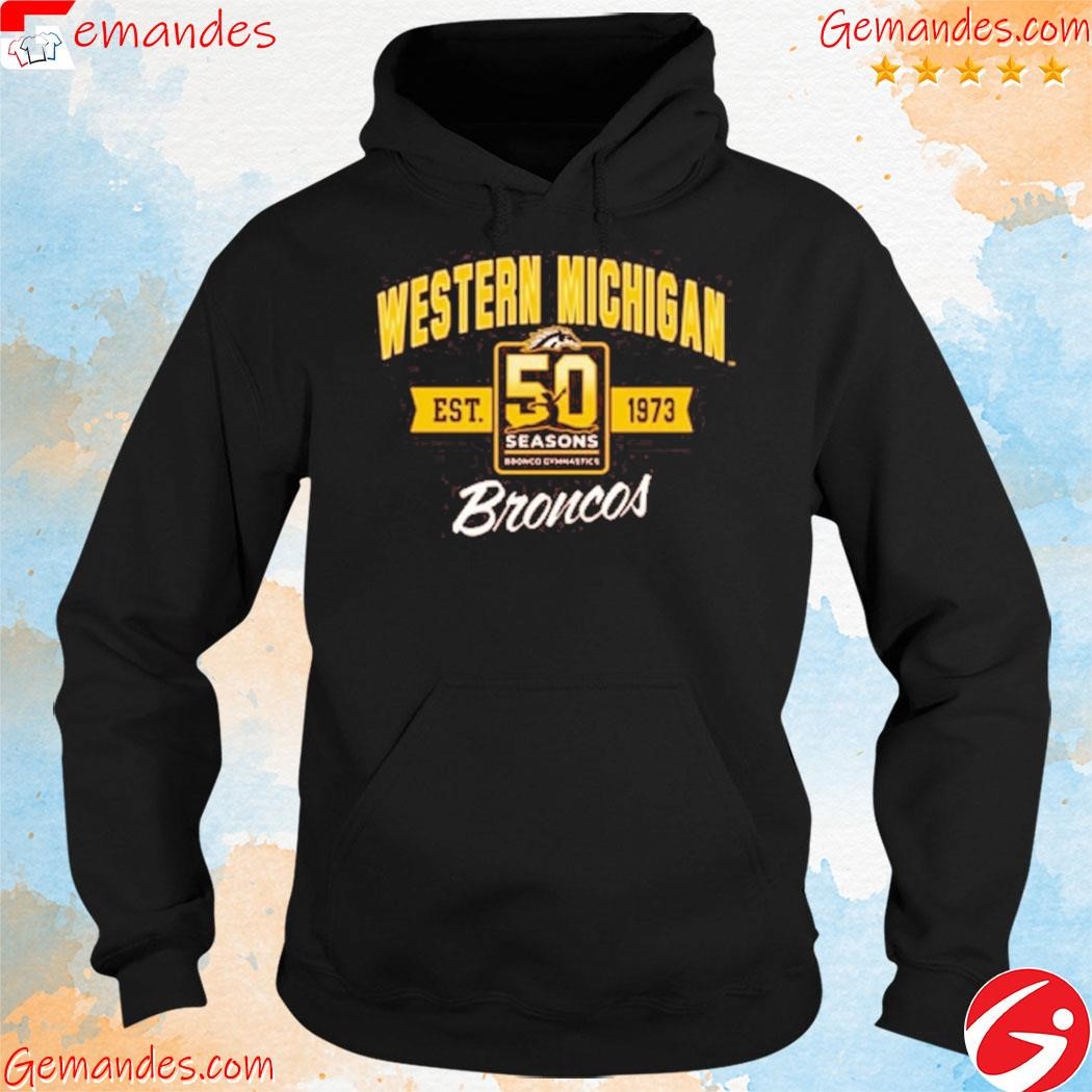 Official Western Michigan Rally Broncos 50th Anniversary of Gymnastics Est 1973 Shirt hoodie.jpg